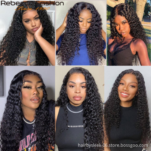 Rebecca Fashion cheap 10A grade Brazilian DEEP WAVE Hair Bundles With 4X4 Closure 100% virgin human hair human hair extension